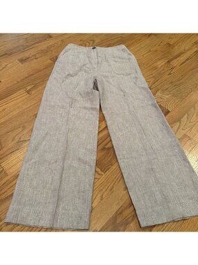 BODEN WOMENS GRAY 100 % LINEN PANTS 4 PETITE